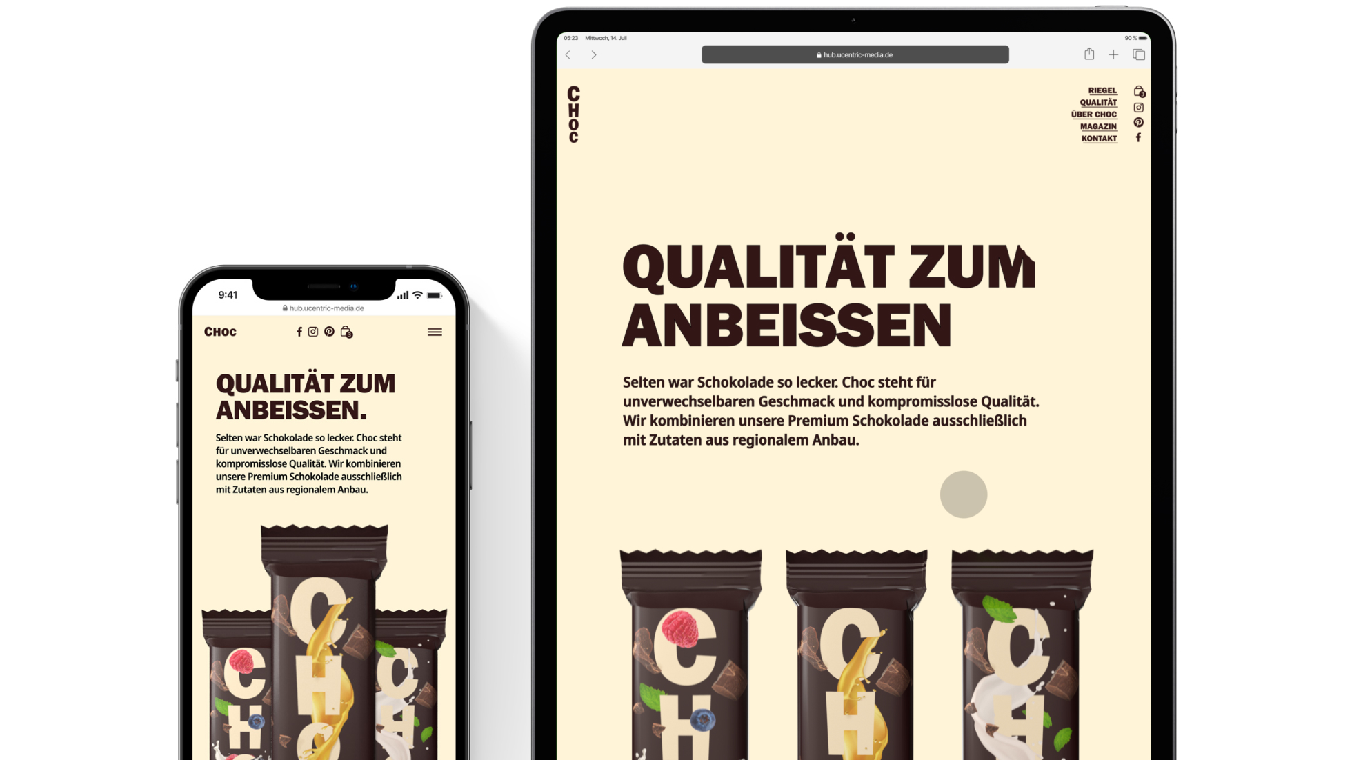 Webdesign, dass sich responsive dem Bildschirm anpasst.