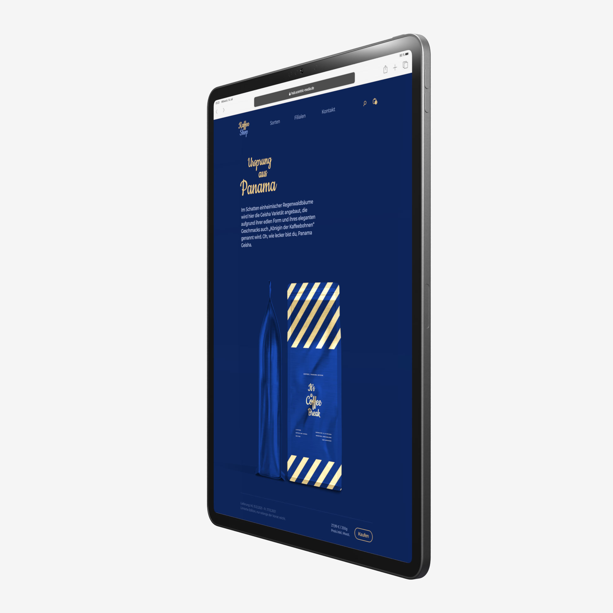 Webdesign Landshut in einem iPad